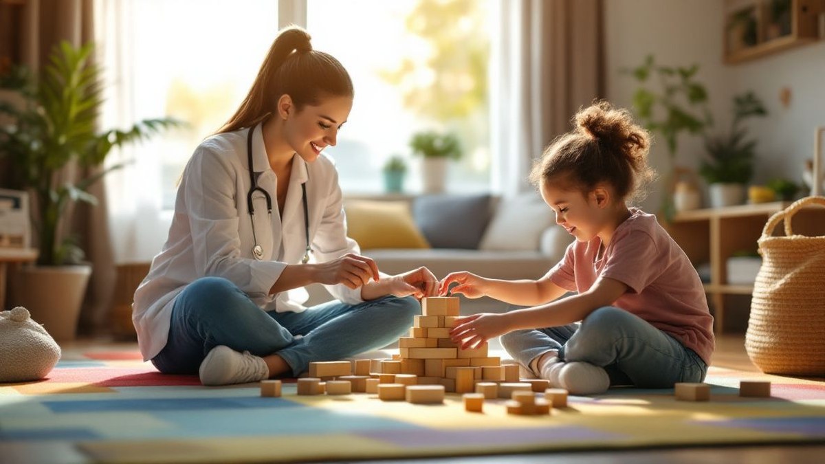 Equipo profesional trabajando con acompañante terapéutico autismo