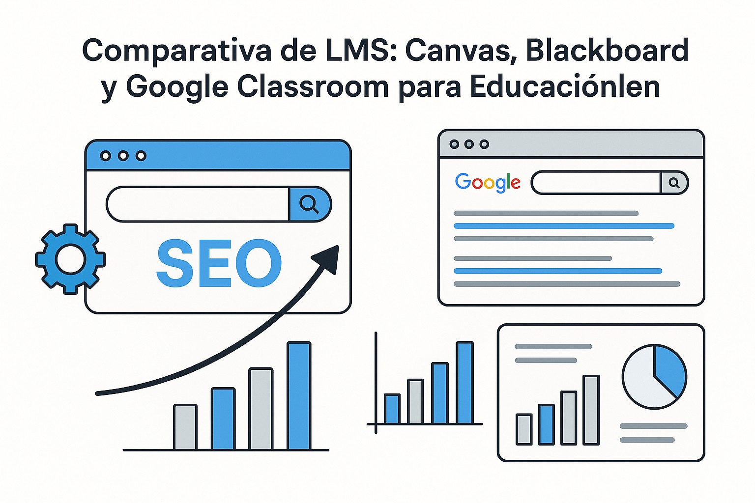 Ilustración sobre comparativa lms canvas blackboard google classroom