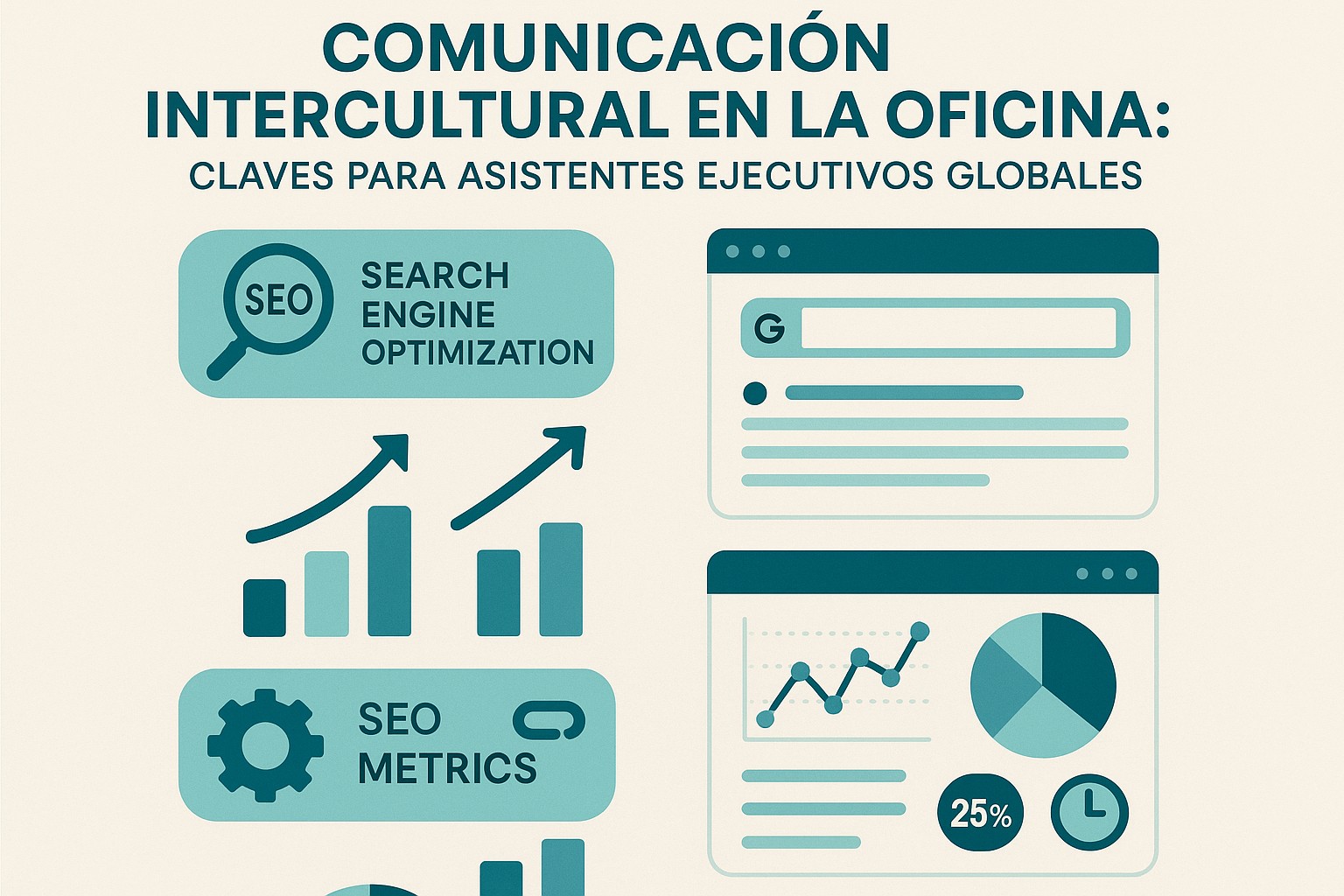 Infografía: conceptos clave de Comunicación Intercultural en la Oficina: Claves para Asistentes Ejecutivos Globales