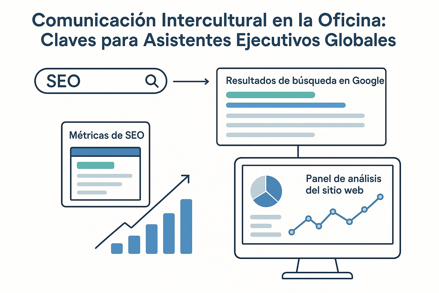 Asistente ejecutivo facilitando una reunión global, mostrando interacción armoniosa entre culturas