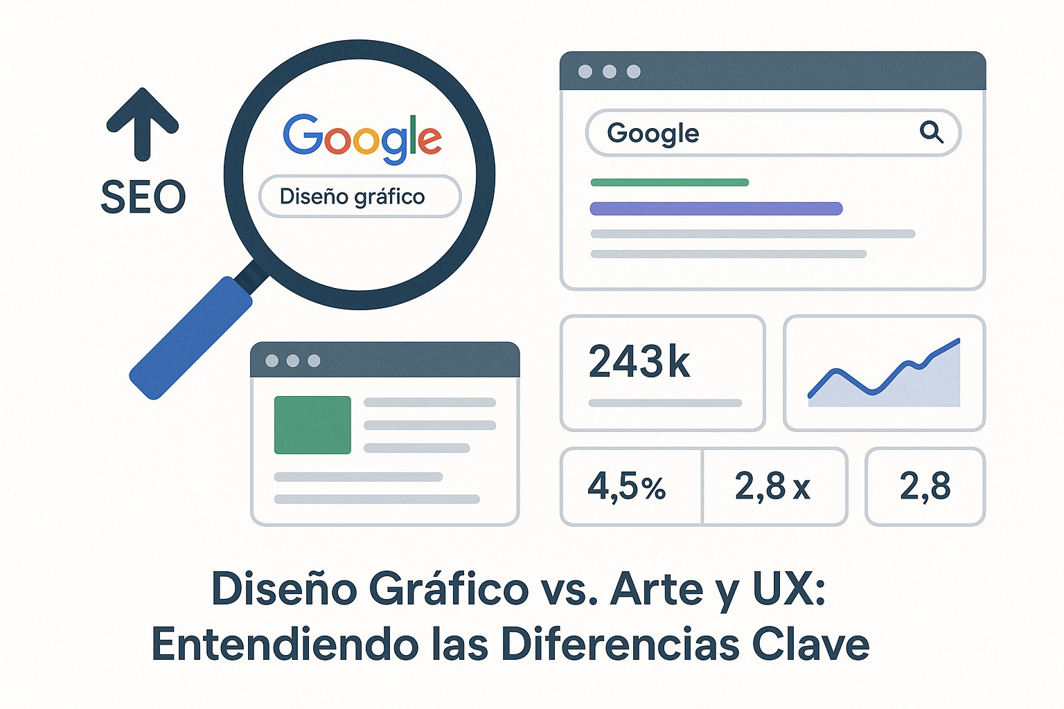 Diagrama sobre diseno grafico vs arte ux