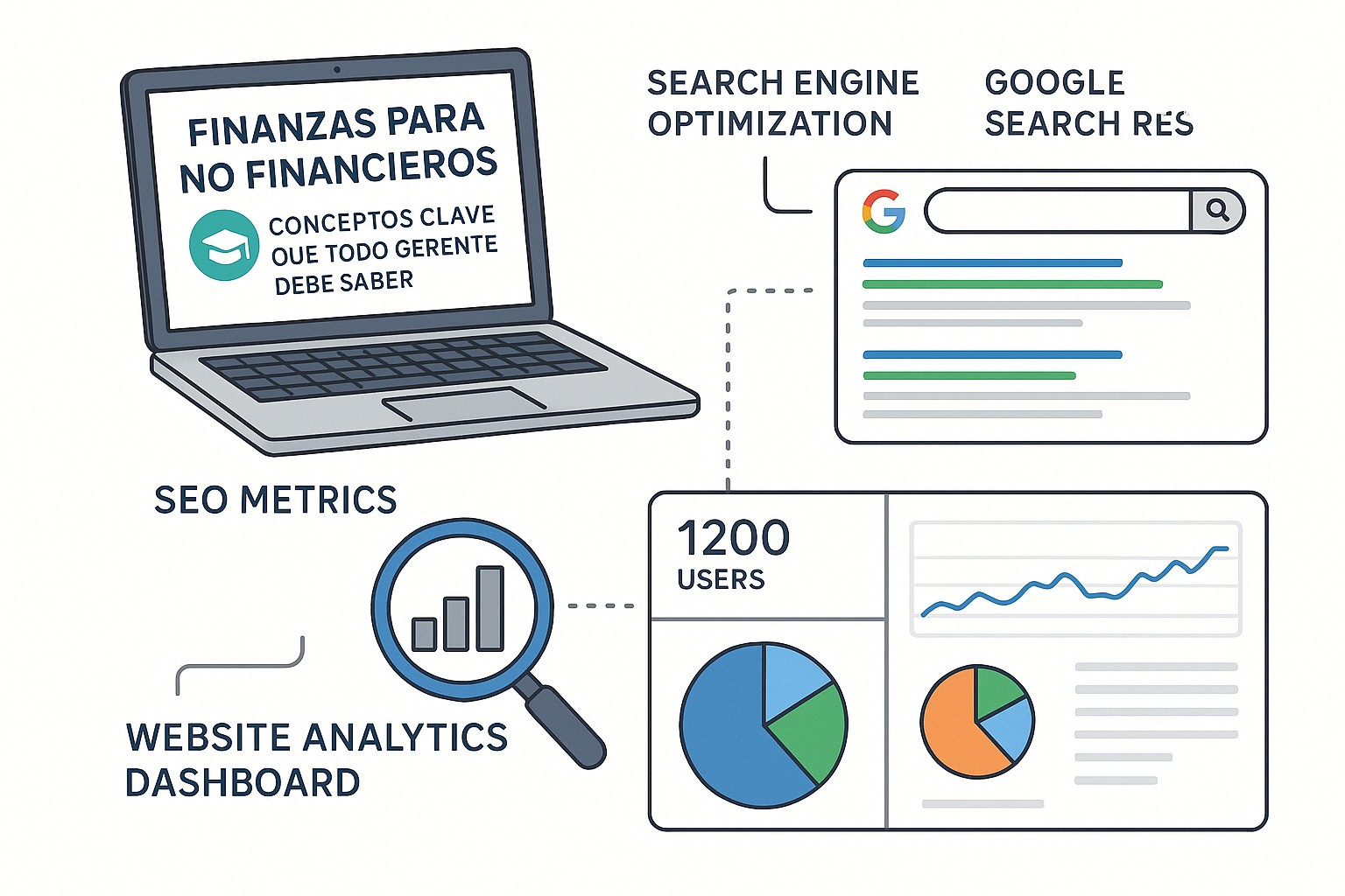 Gerente revisando un gráfico de flujos de efectivo con tendencias y proyecciones