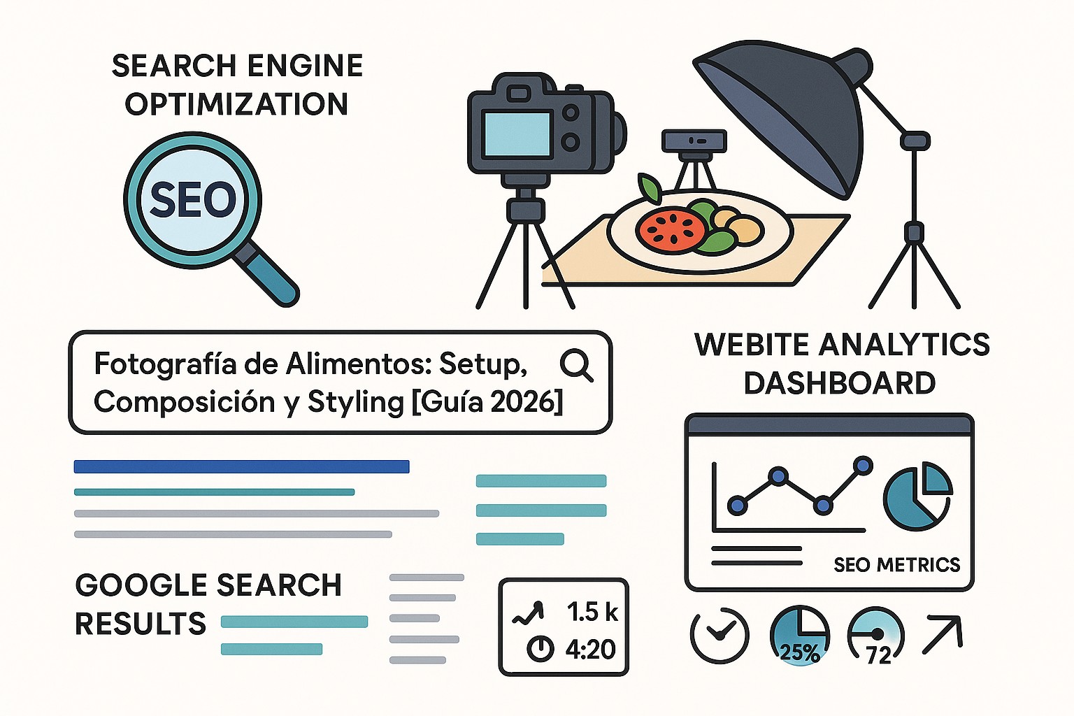 Ilustración sobre fotografia de alimentos guia