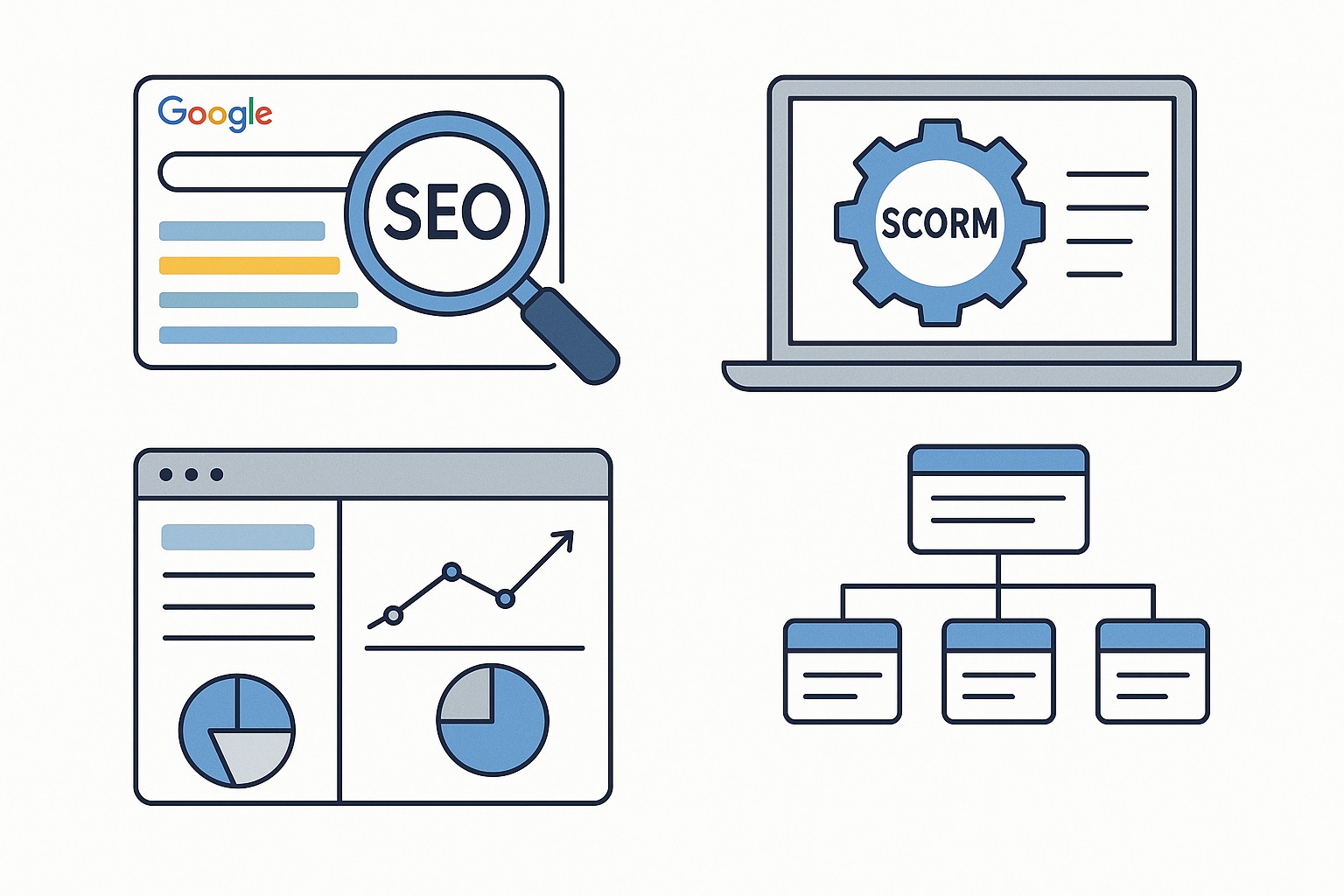 Ilustración sobre que es scorm y compatibilidad lms