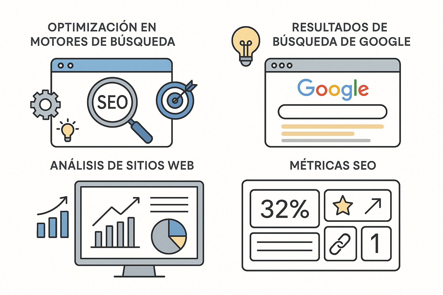 Ilustración sobre seo para principiantes